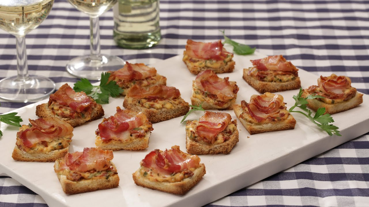 Fingerfood: Bacon-Tomaten-Frischkäse-Häppchen bei Kleine Snacks Für Gäste Schnell Gemacht