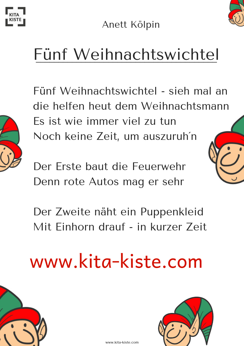 Fingerspiel Mit Vierzeiler Am Anfang &amp; Ende Für bei Gedichte Zu Weihnachten Für Kindergartenkinder