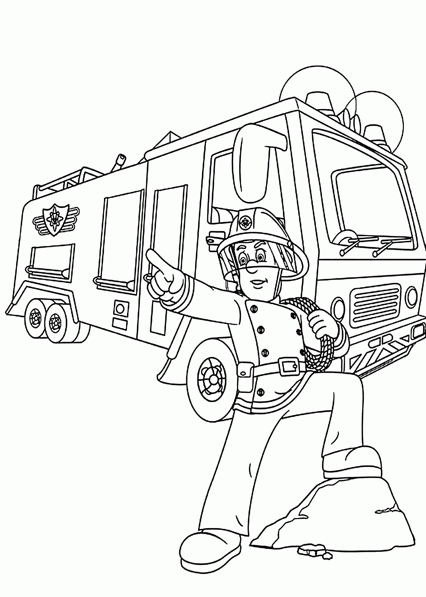 Firetruck Coloring Pages For Kids, Printable Free bei Feuerwehrmann Sam Malvorlage