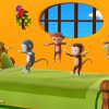 Five Little Monkeys Jumping On The Bed - 3D Animation English Nursery Rhyme  For Children in Five Little Monkeys Jumping On The Bed Song