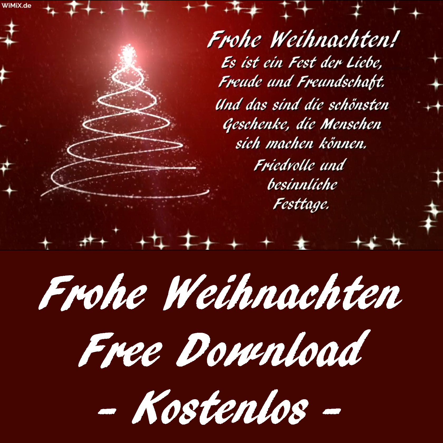 Free Download: Frohe Weihnachten Merry Christmas German Föhliche über