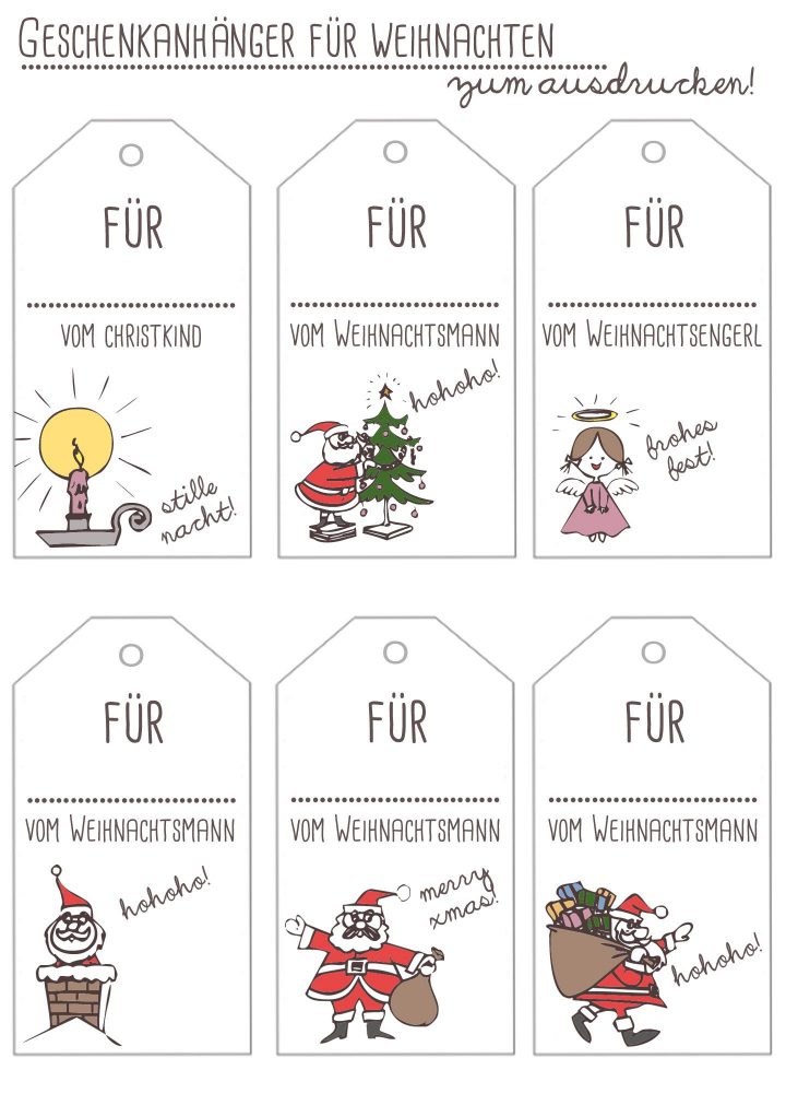 Free Printables - Geschenkanhänger Für Weihnachten - (Mit in Geschenkanhänger Weihnachten Ausdrucken Kostenlos