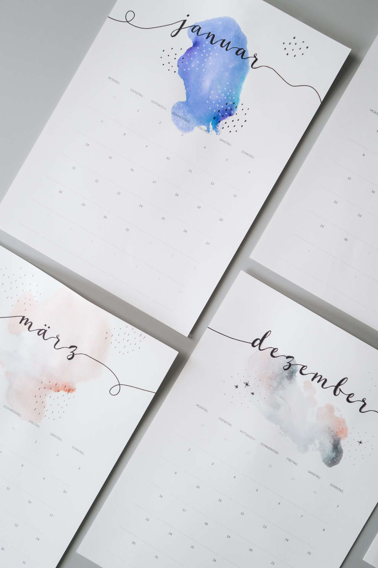 Freebie: Minimalistischer Kalender 2019 | Kalender Gestalten bei Fotokalender Selbst Gestalten Kostenlos