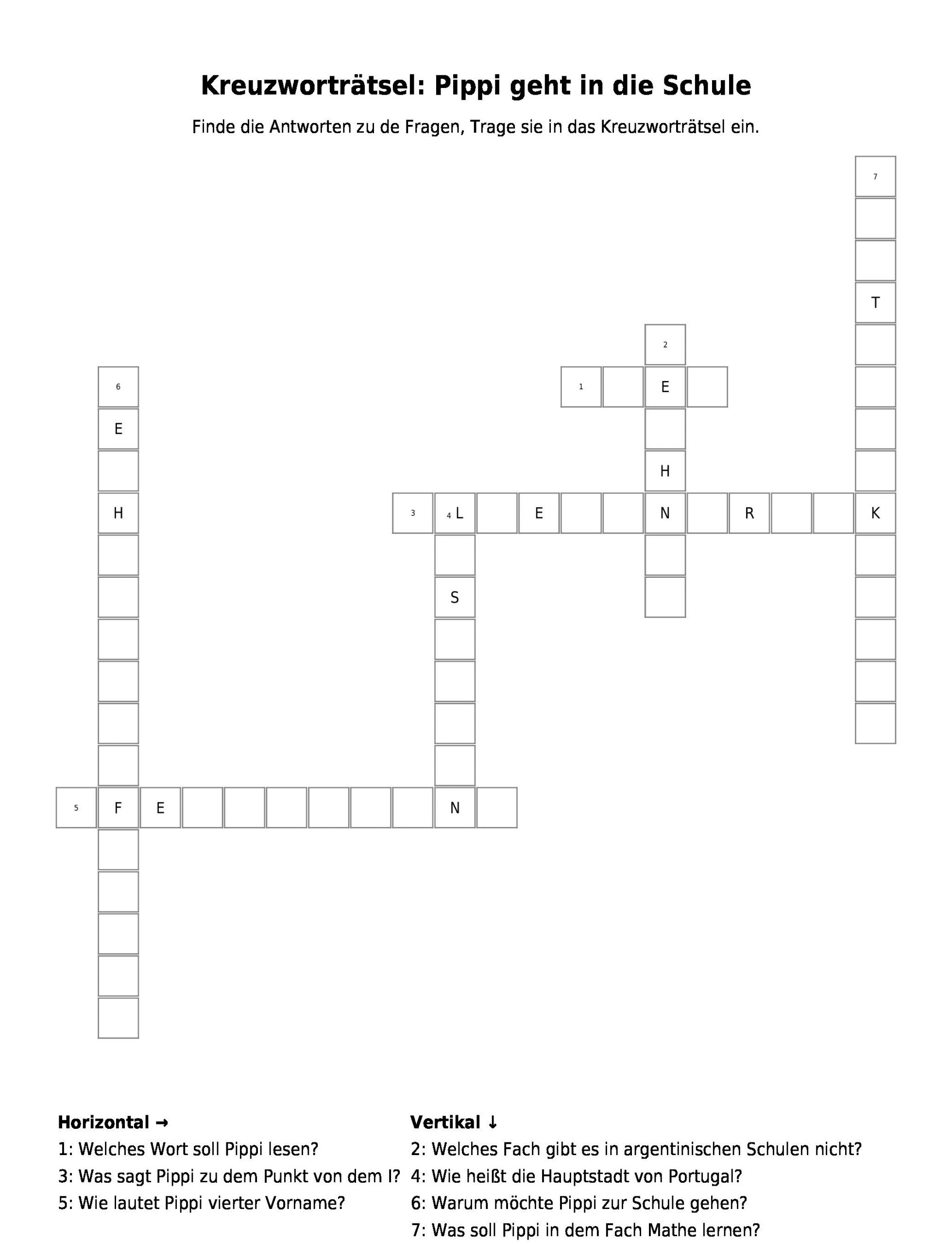 Frisch Kreuzworträtsel Für Kinder (Mit Bildern bestimmt für Kreuzworträtsel Für Kindergartenkinder