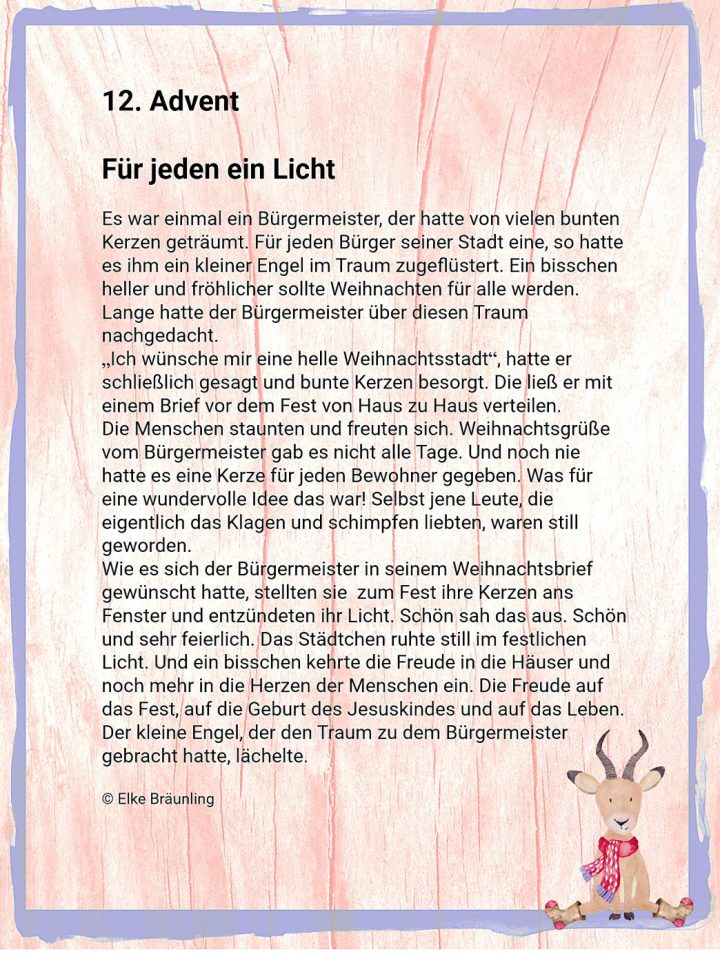 Für Jeden Ein Licht – 12. Advent (Mit Bildern) | Weihnachten bei Kurze Weihnachtsgeschichten Für Kindergartenkinder Kostenlos