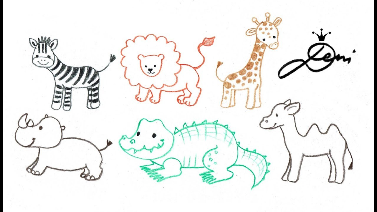 Ganz Einfach Tiere Zeichnen 🐪 Zoo Schnell Malen 🐊 How To Draw Animals 🐫  Как Се Рисуват Лесни Живо für Tiere Zeichnen Kinder