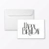 Geburtstagskarte &quot;happy Birthday&quot; Weiss Klappkarte A6 Inkl. Umschlag innen Geburtstagskarten Schwarz Weiß
