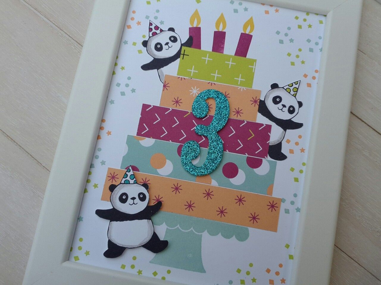 Geburtstagskarte Im Bilderrahmen #babypandas (Mit Bildern in Geburtstagskarte Basteln Kind