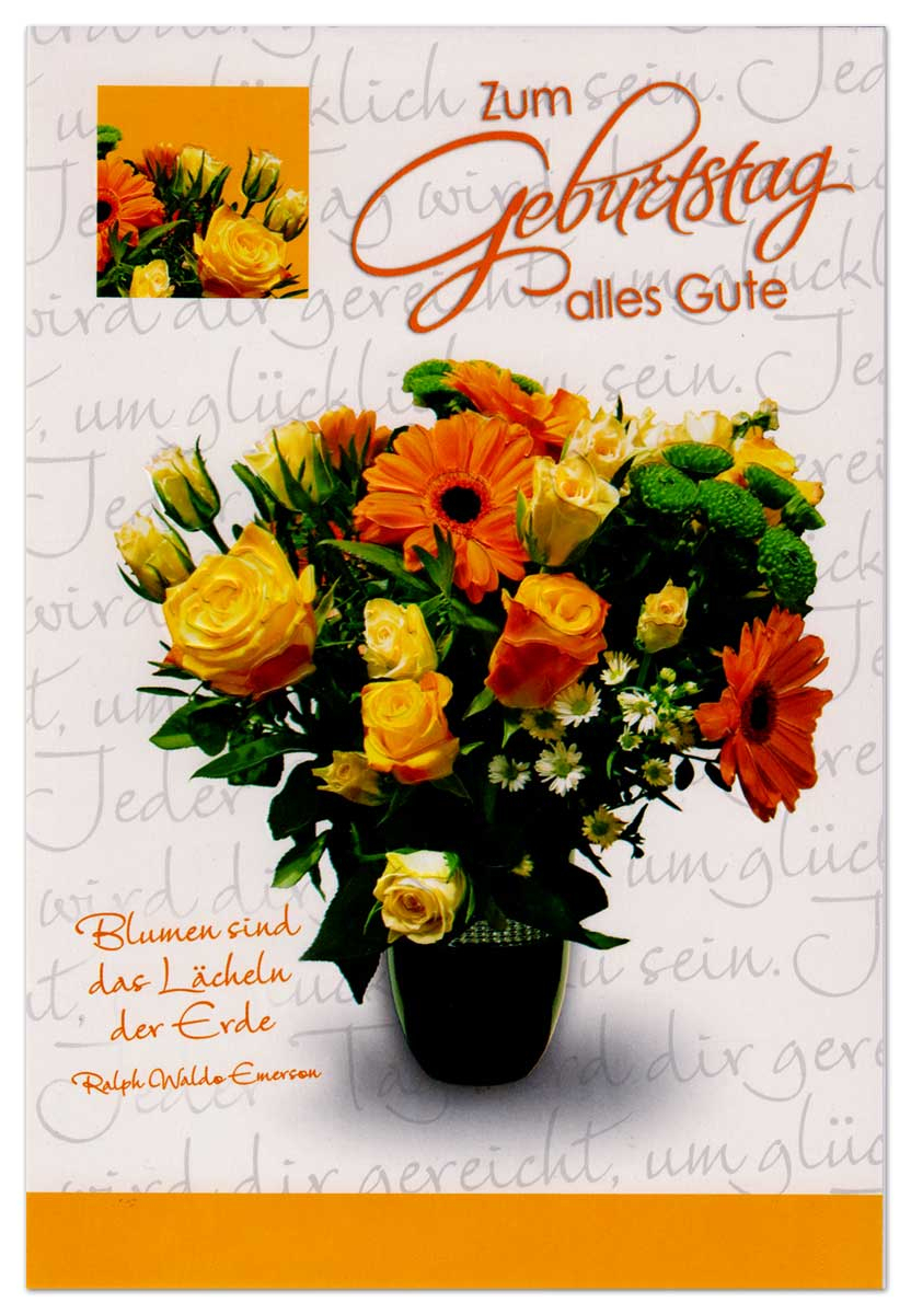 Geburtstagskarten Blumen Grußkarten Glückwunschkarten Geburtstag Hüllen  51-6280 (50 Stück) über Geburtstagsglückwunschkarten