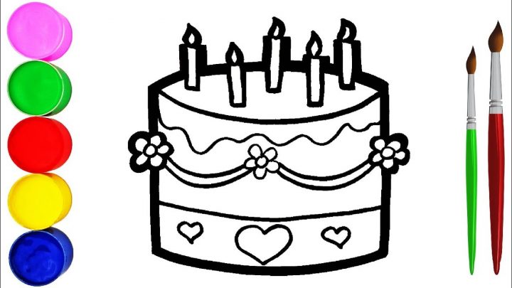 Geburtstagstorte Zeichnen Und Malen Für Kinder Einfach bestimmt für Geburtstagstorte Malen