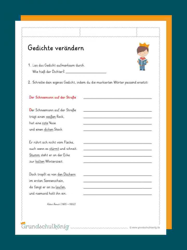 Gedichte bei 4 Klasse Abschiedsgedicht Für Schüler