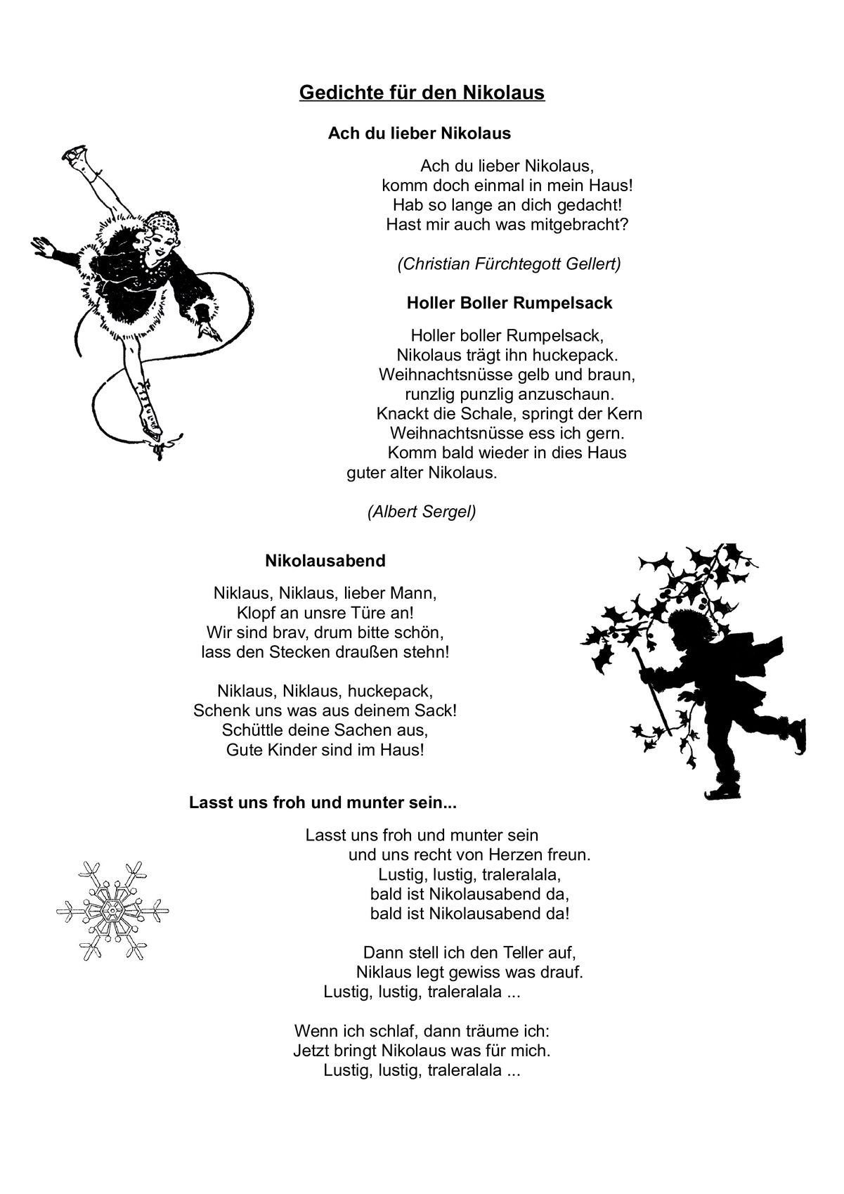 Gedichte Für Den Nikolaus - Diverses (Mit Bildern) | Gedicht für Weihnachtsgedichte Zum Auswendig Lernen
