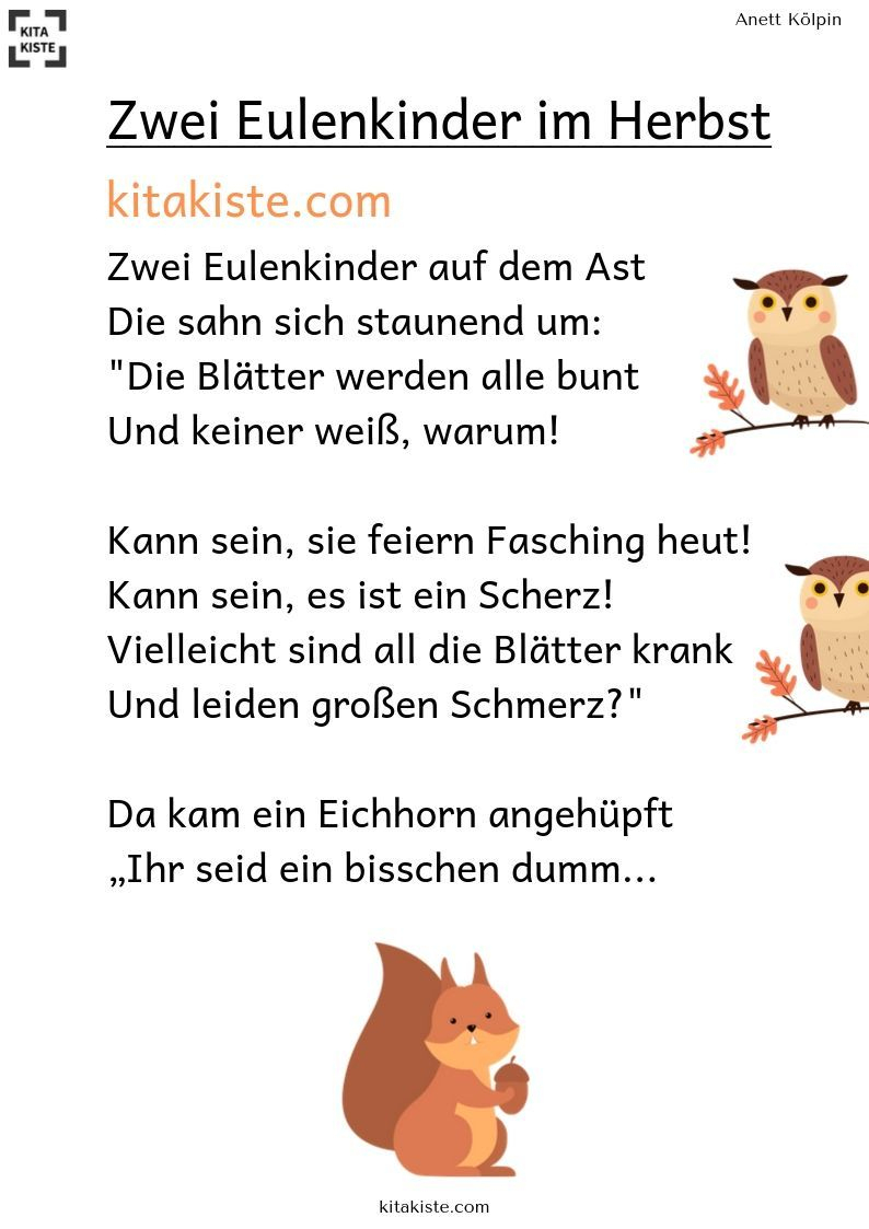 Geisternacht Und Bunte Blätter&quot; (Ebook) | Herbstgedicht innen Lustige Gedichte Kindergedichte