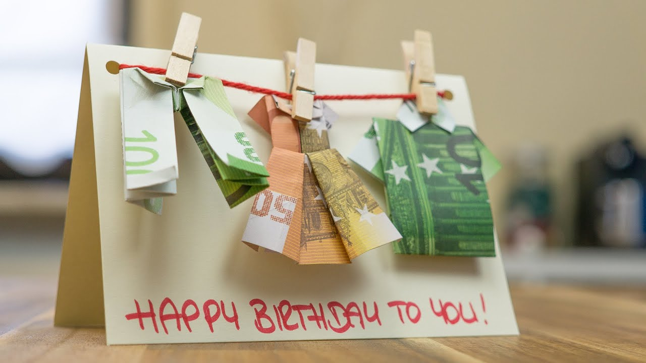 Geldgeschenk-Idee Geburtstag: Basteln Einer Glückwunschkarte bei Geldgeschenk Zum 70 Geburtstag Verpacken