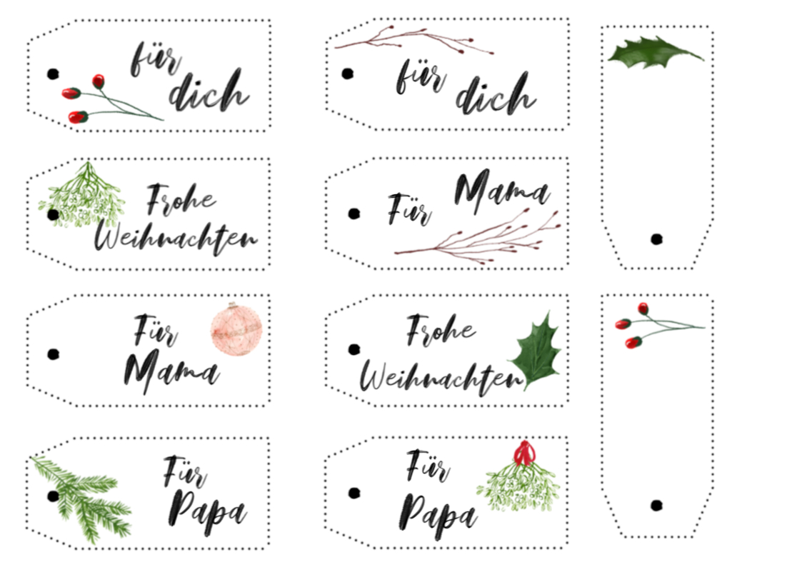 Geschenke Kreativ Verpacken + Geschenkanhänger Zum ganzes Geschenkanhänger Weihnachten Ausdrucken