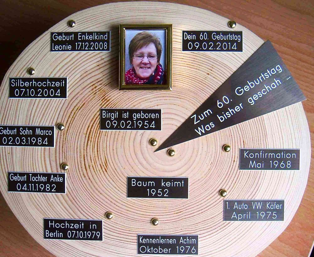 Geschenke Zum 60. 70. 80. Geburtstag: Bauers-Baumscheiben über Geschenk Für Oma Zum 70 Geburtstag