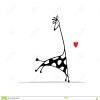 Giraffe In Der Liebe, Lustige Skizze Für Ihr Design Vektor bestimmt für Lustige Bilder Liebe