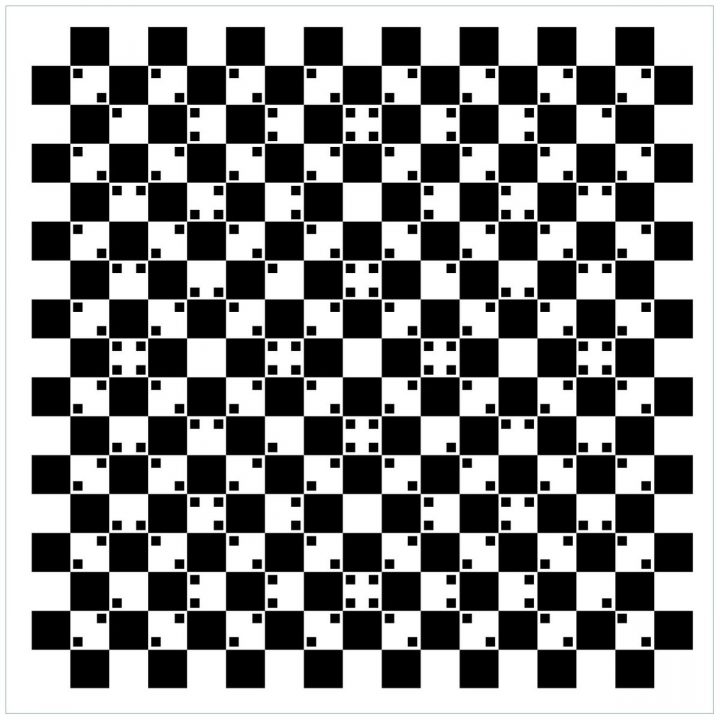 Glasbild Optische Täuschung - Illusion - Schwarz Weiß Ii ganzes Optische Täuschung Bild