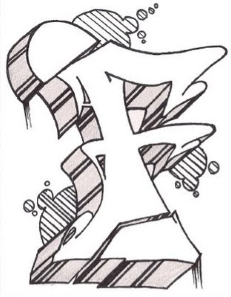 Graffiti Alphabet Style F | Graffiti Buchstaben, Graffiti ganzes Graffiti Buchstabe F