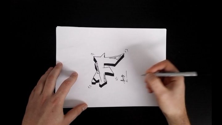 Graffiti F Zeichnen - How To Draw - Graffiti Buchstaben bei Graffiti Buchstabe F