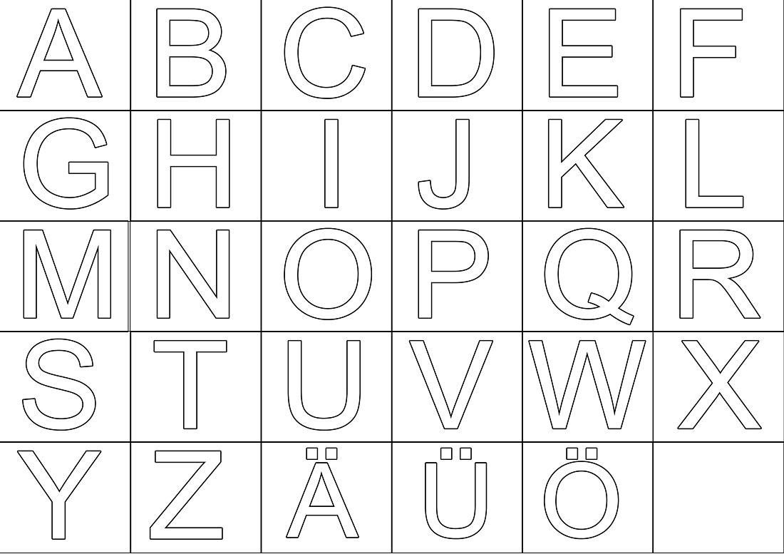 Großbuchstaben Zum Ausdrucken (Mit Bildern) | Buchstaben über Buchstaben Vorlagen Zum Ausschneiden