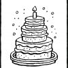 Große Torte Mit Einer Kerze - Kiddimalseite bestimmt für Ausmalbild Torte
