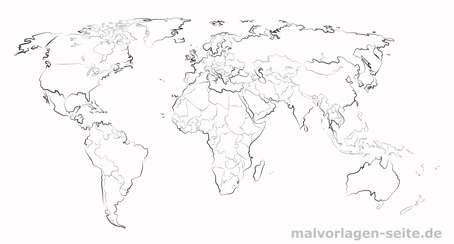 Große Weltkarte Zum Ausdrucken Und Selber Gestalten ...