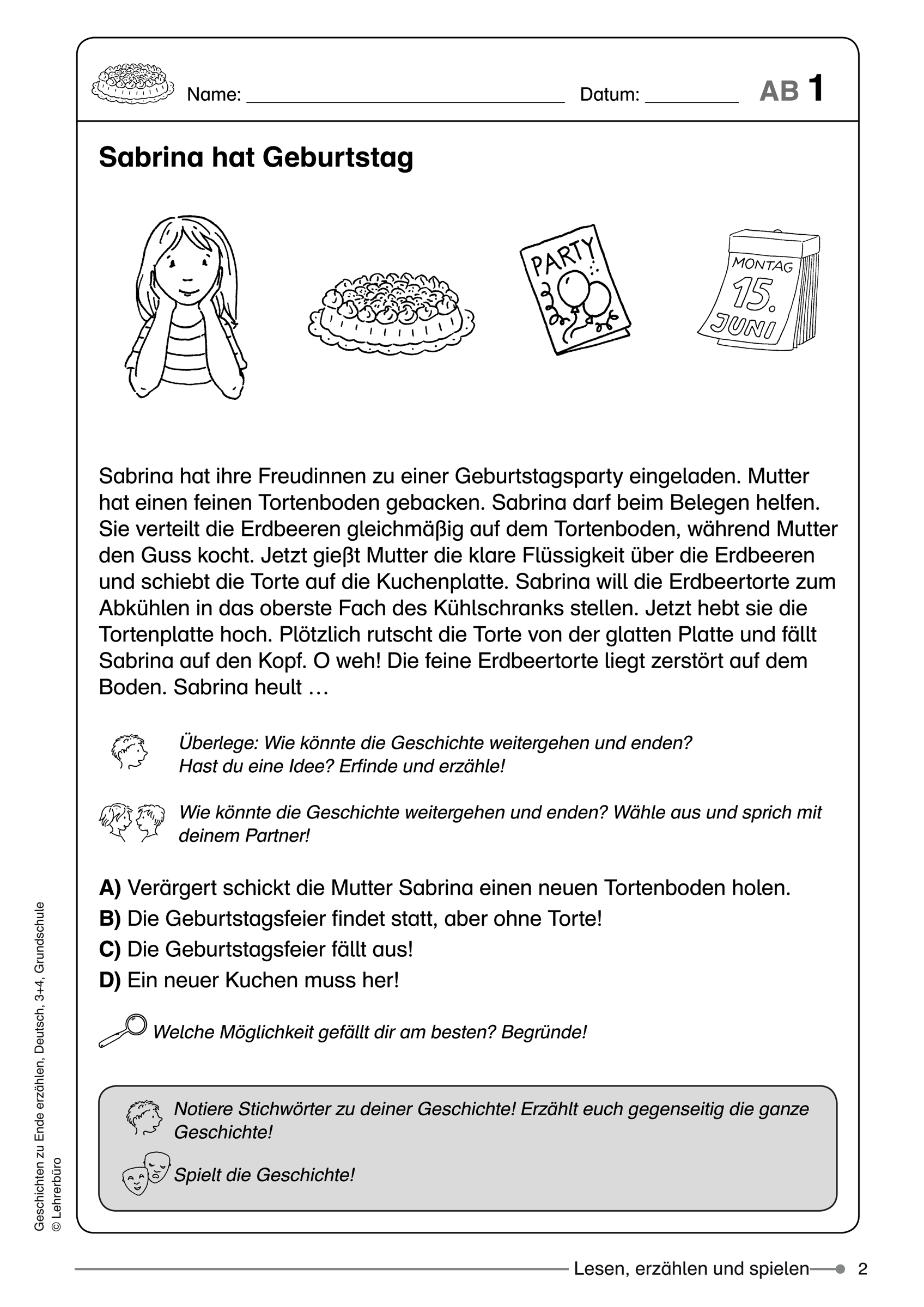 Grundschule Unterrichtsmaterial bestimmt für Deutsch Geschichte Schreiben 4 Klasse