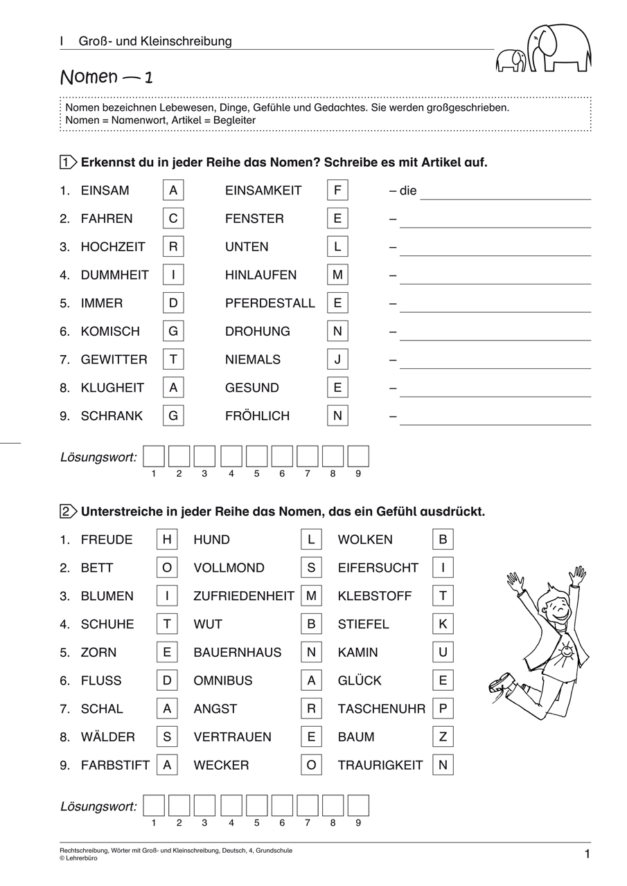 Grundschule Unterrichtsmaterial Deutsch Rechtschreibung bestimmt für Rechtschreibung 4 Klasse Arbeitsblätter