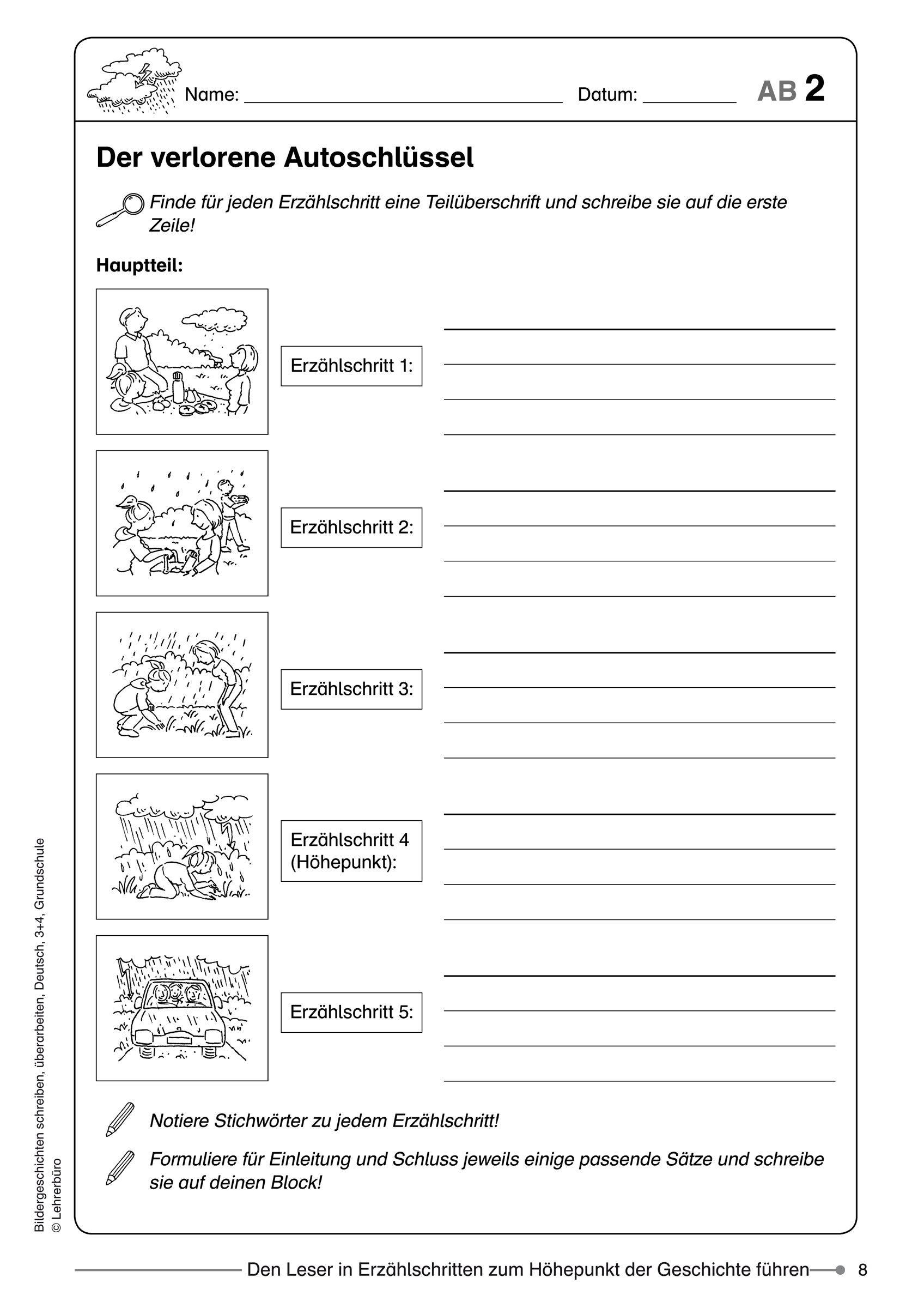 Grundschule Unterrichtsmaterial Deutsch Schreiben bei Deutsch Geschichte Schreiben 4 Klasse