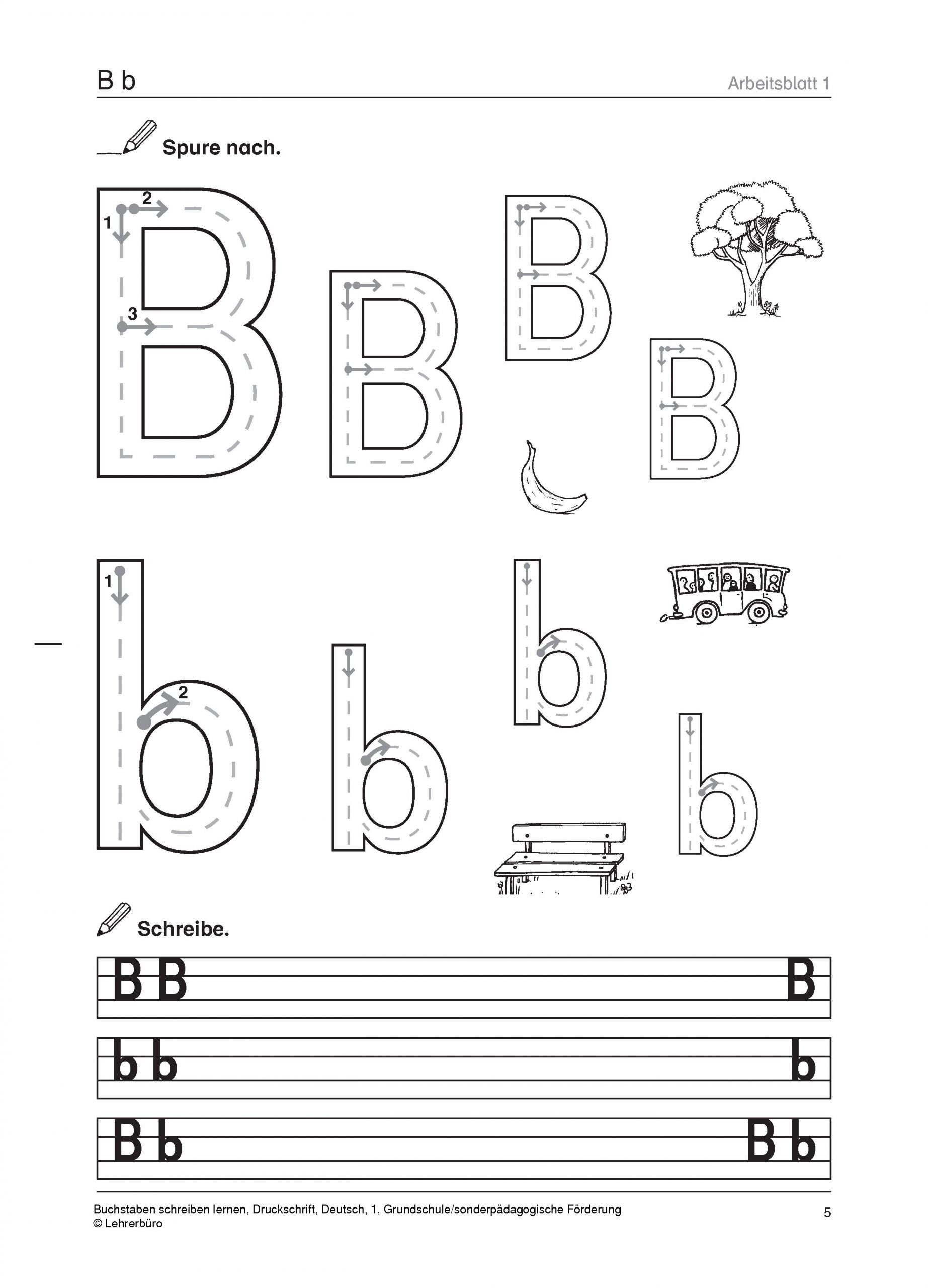 Grundschule Unterrichtsmaterial Deutsch Schriftsprache bei Buchstaben Schreiben Lernen Arbeitsblätter