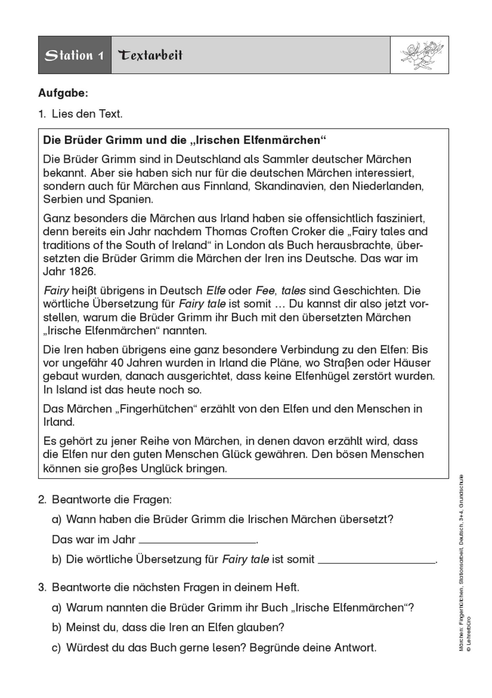 Grundschule Unterrichtsmaterial Deutsch Textgattungen bestimmt für Leseverständnis 4 Klasse Arbeitsblätter Pdf