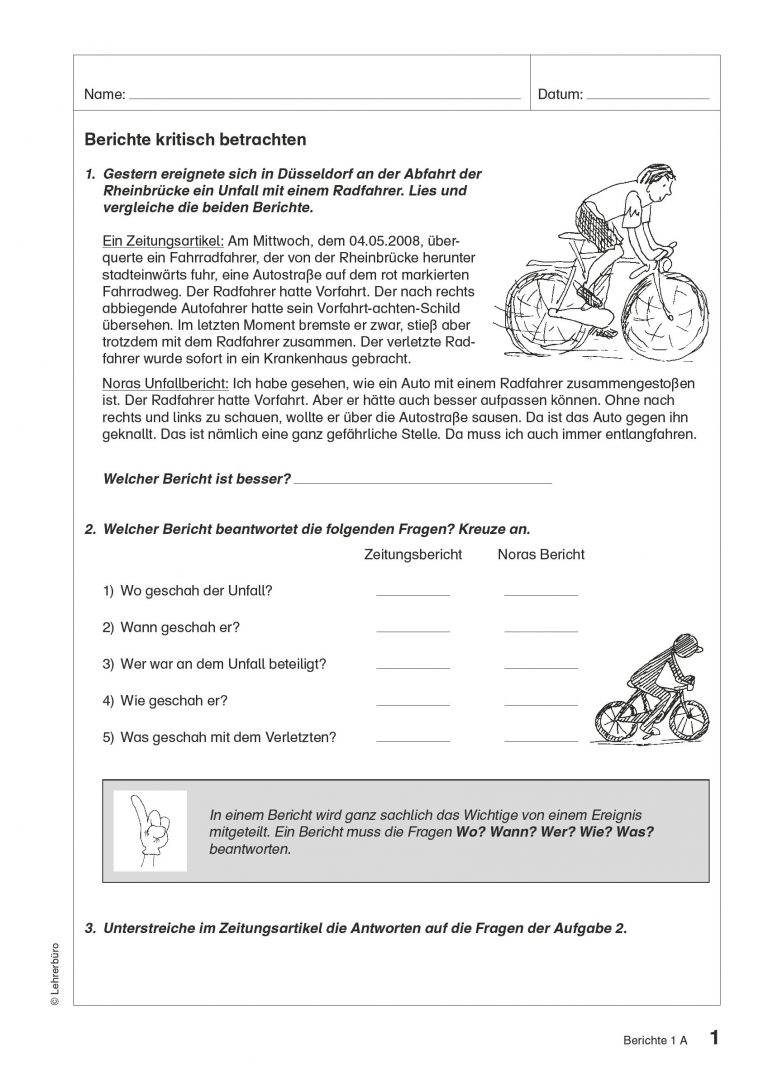 Bericht Schreiben Grundschule 4 Klasse Übungen kinderbilder.download