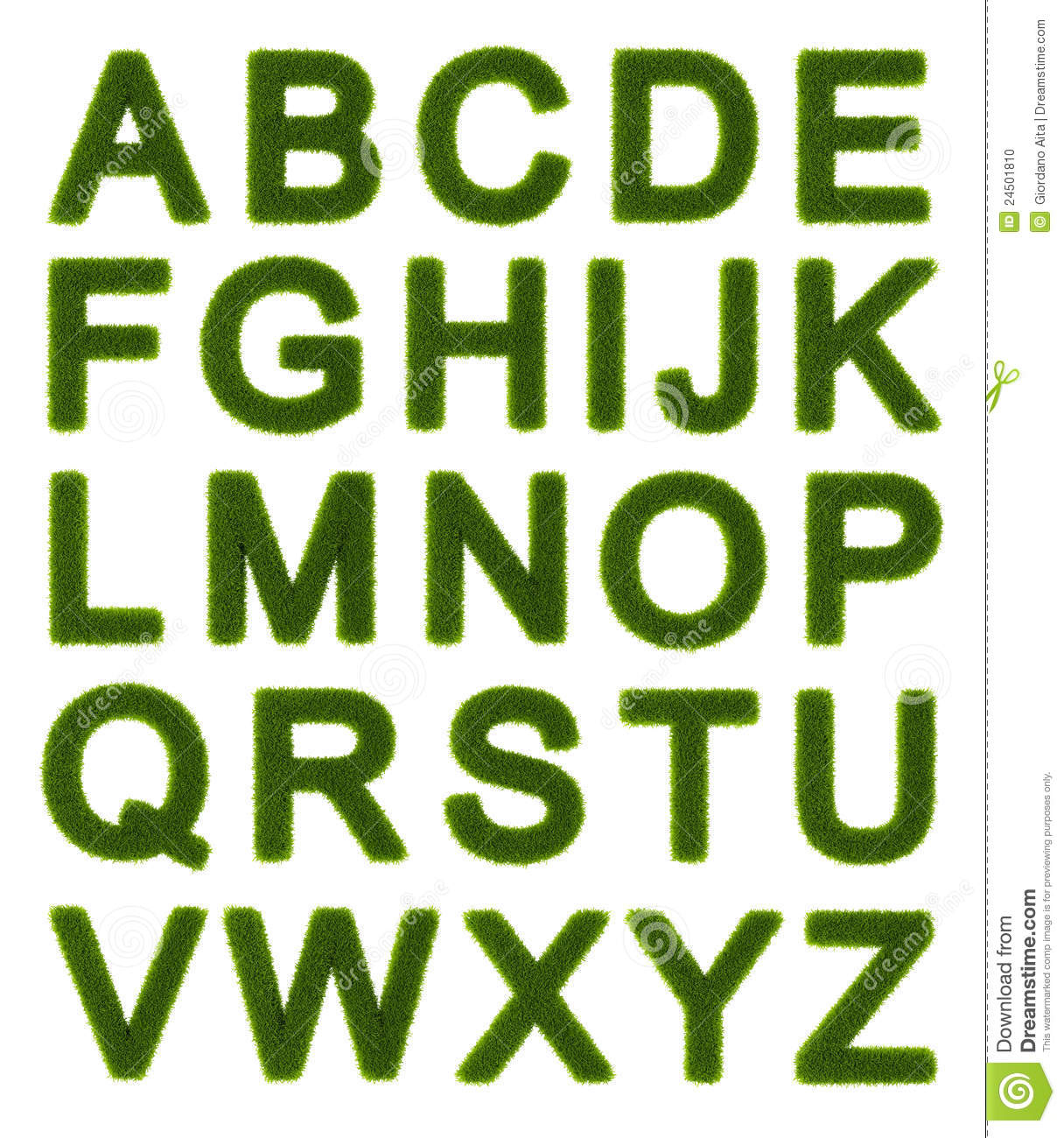 Grünes Alphabet - Großbuchstaben Stock Abbildung verwandt mit Alphabet Großbuchstaben