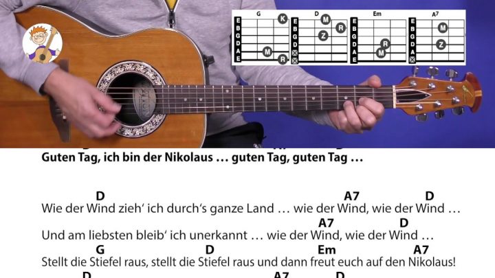 Guten Tag, Ich Bin Der Nikolaus - Rolf Zuckowski, Mit Akkorden &amp; Text Für  Gitarre für Guten Tag Ich Bin Der Nikolaus Akkorde