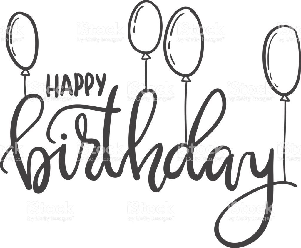 Happy Birthday. Hand Lettering Typography Template. For mit Vorlage Happy Birthday