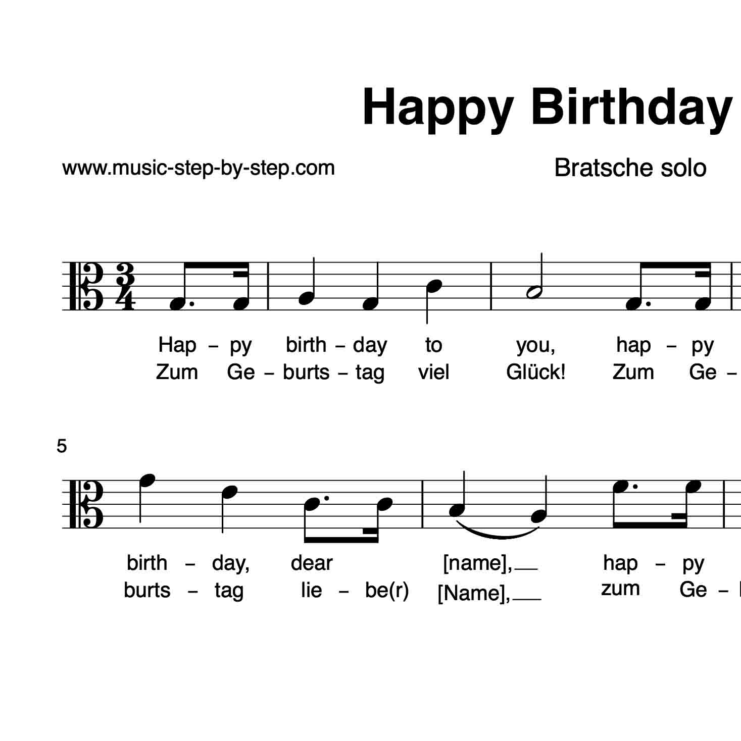 Happy Birthday To You” Für Bratsche Solo | Inkl. Aufnahme mit Happy Birthday To You Happy Birthday To You