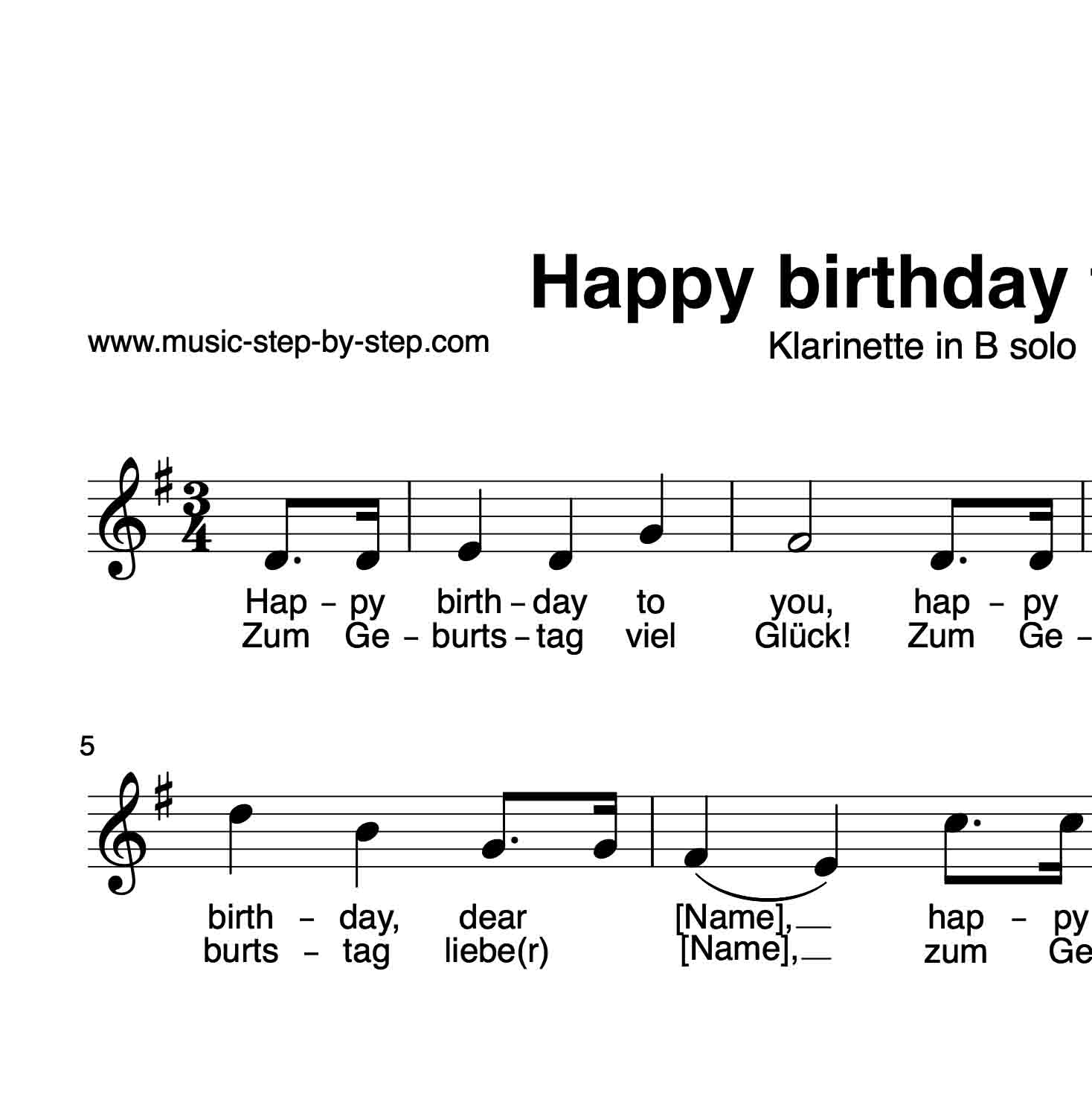 Happy Birthday To You - Für Klarinette + Aufnahme in Happy Birthday To You Happy Birthday To You