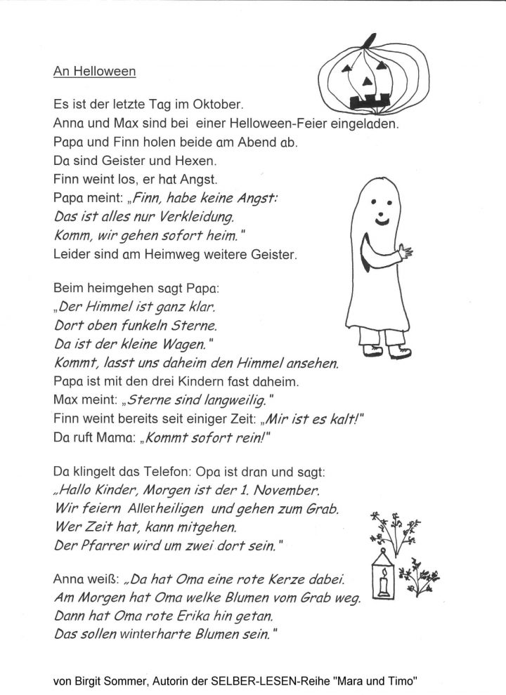 Helloween-Geschichte Zum Vorlesen Oder Selberlesen | So innen Geschichten Zum Vorlesen Grundschule