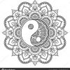 Herunterladen - Vektor Henna Tatoo Mandala. Dekorative Yin mit Orientalische Muster Ausmalen
