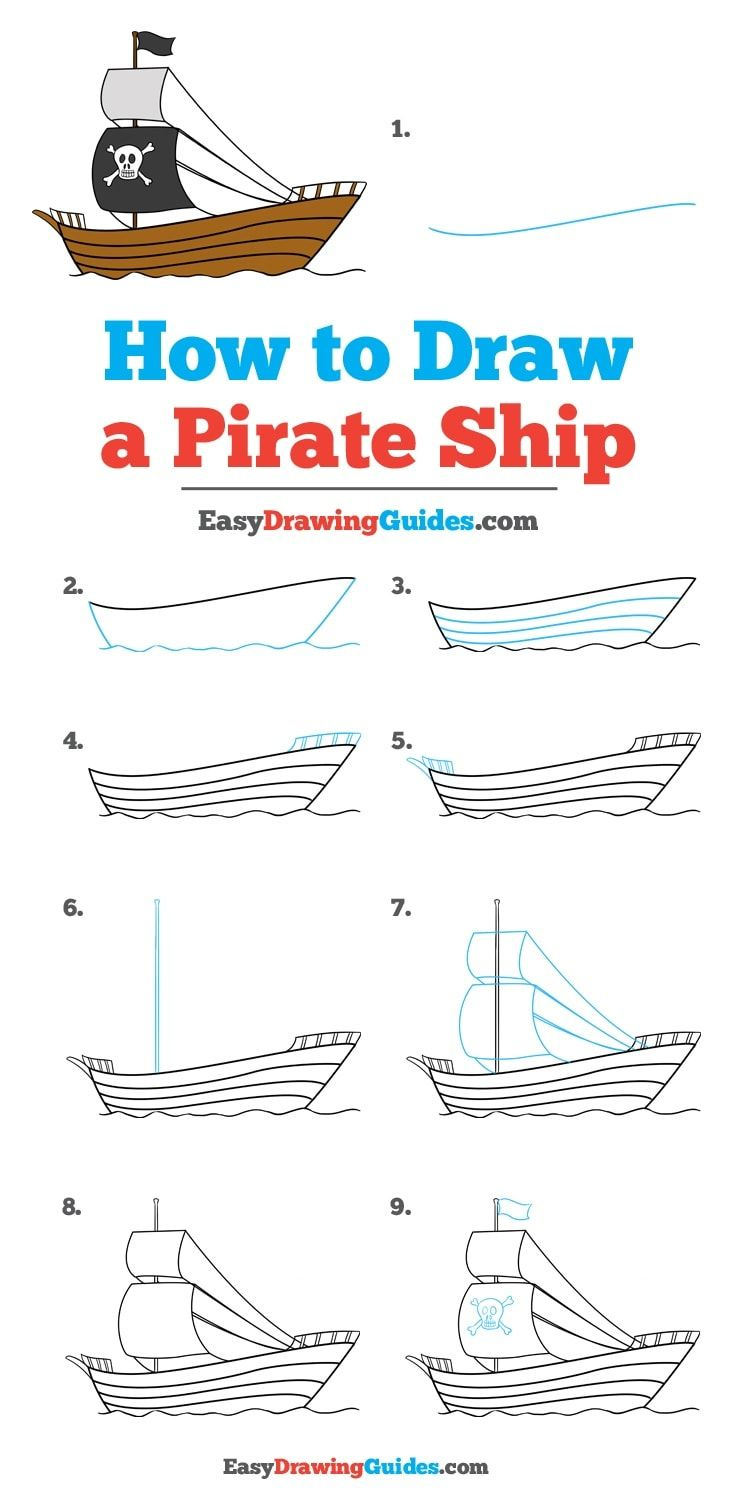 How To Draw A Pirate Ship (Mit Bildern) | Zeichnen Lernen bei Schiff Malen