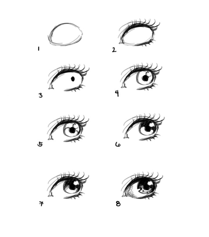 How To Draw Anime Eyes Step By Step For Beginners bei How To Draw Cartoon Eyes Step By Step