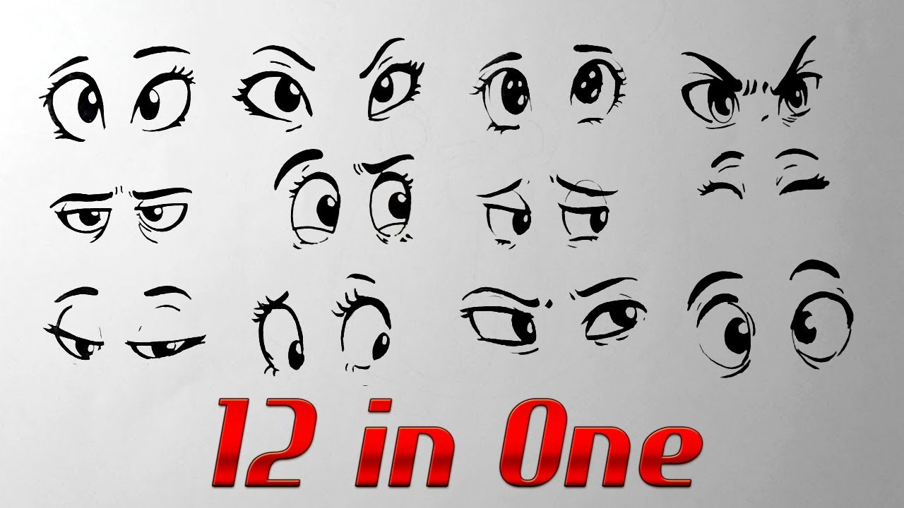 How To Draw Cartoon Eyes With Expressions | Yzarts innen How To Draw Cartoon Eyes Step By Step