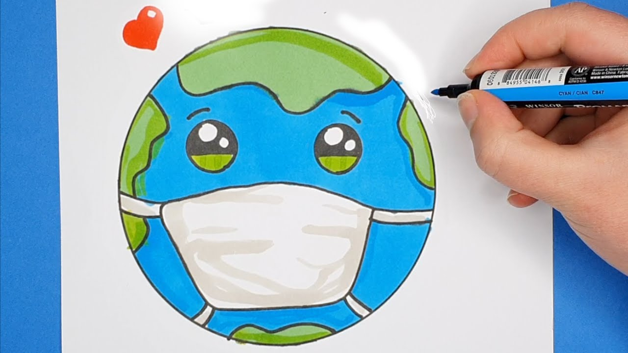How To Draw The Earth Wearing A Mask #coronavirus bestimmt für Sachen Zum Malen