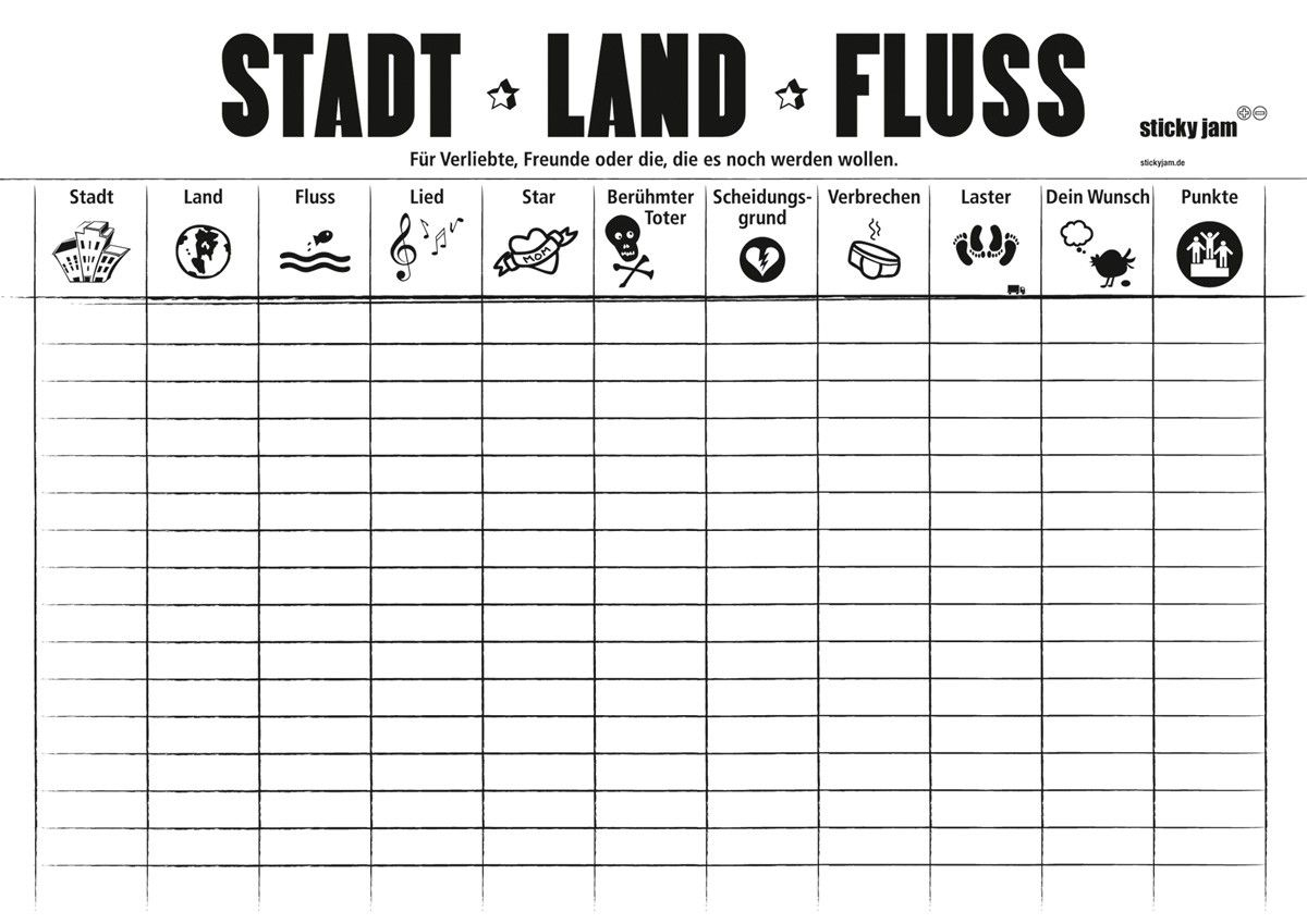 How To Play The Stadt Land Fluss Game (Mit Bildern) | Stadt mit Stadt Land Fluss Vorlagen Zum Ausdrucken