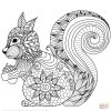 Hübsches Eichhörnchen Zentangle | Super Coloring bestimmt für Eichhörnchen Zum Ausmalen