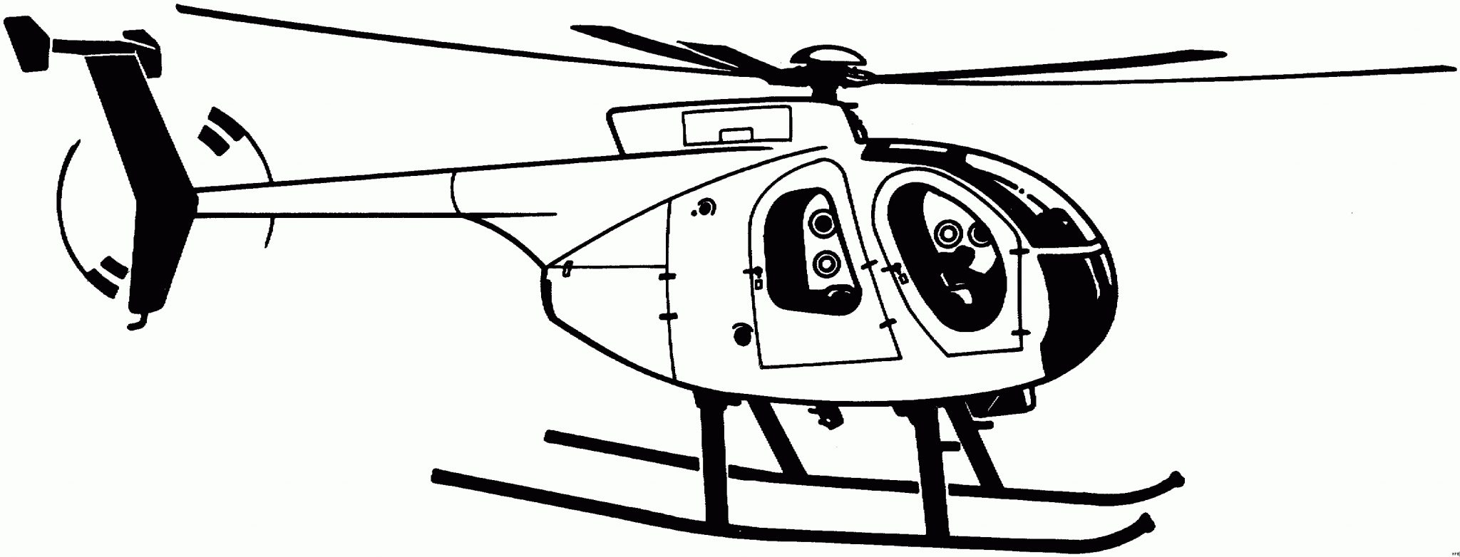 Вертолет черно белый