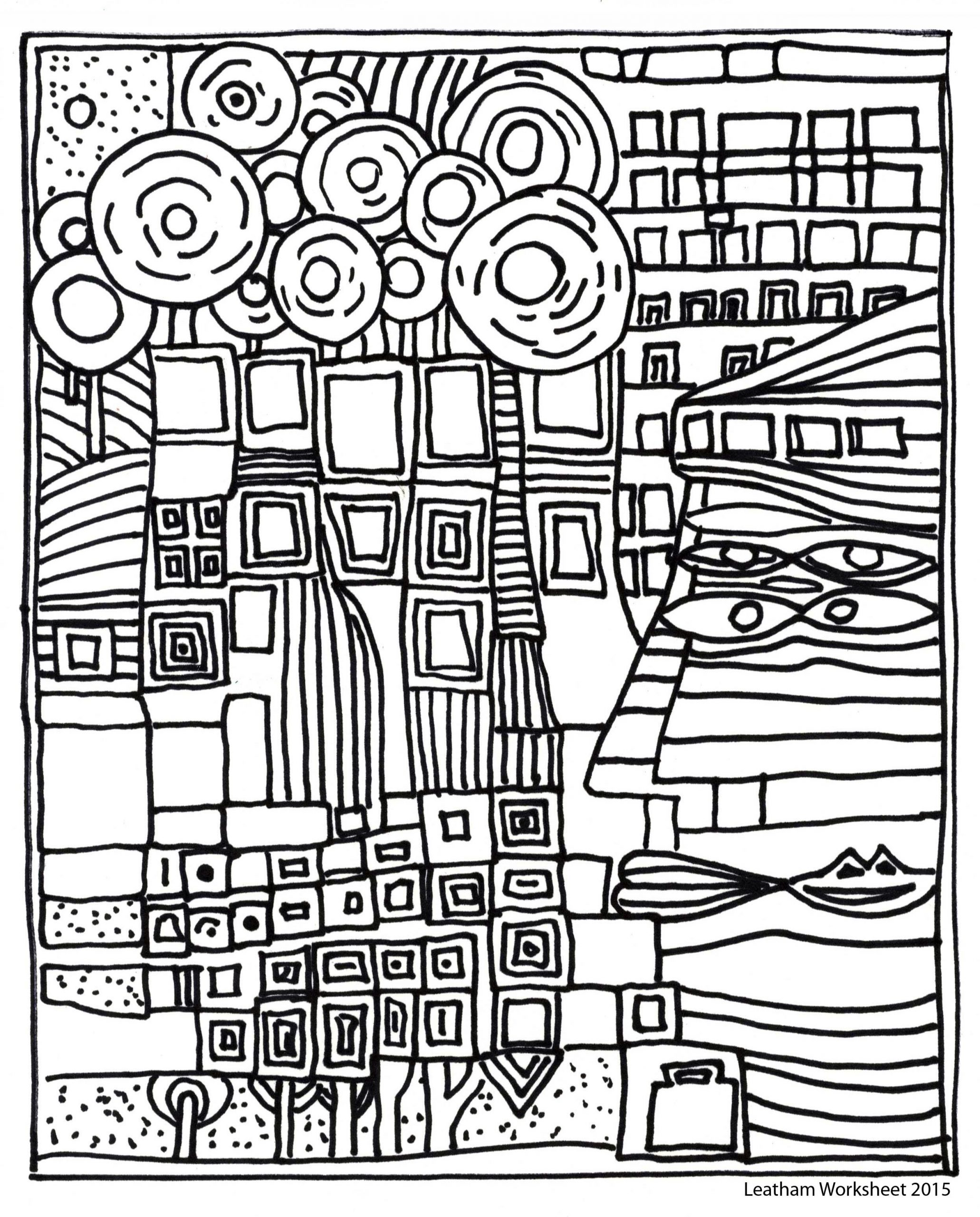 Hundertwasser Style Line Art. Feel Free To Use It bestimmt für Ausmalbilder Hundertwasser