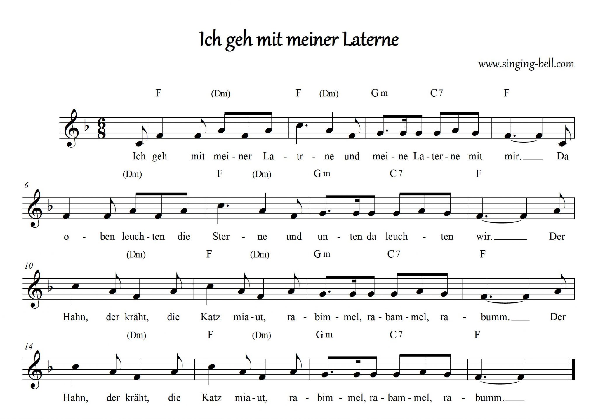 Ich Geh Mit Meiner Laterne Text Und Noten - kinderbilder.download