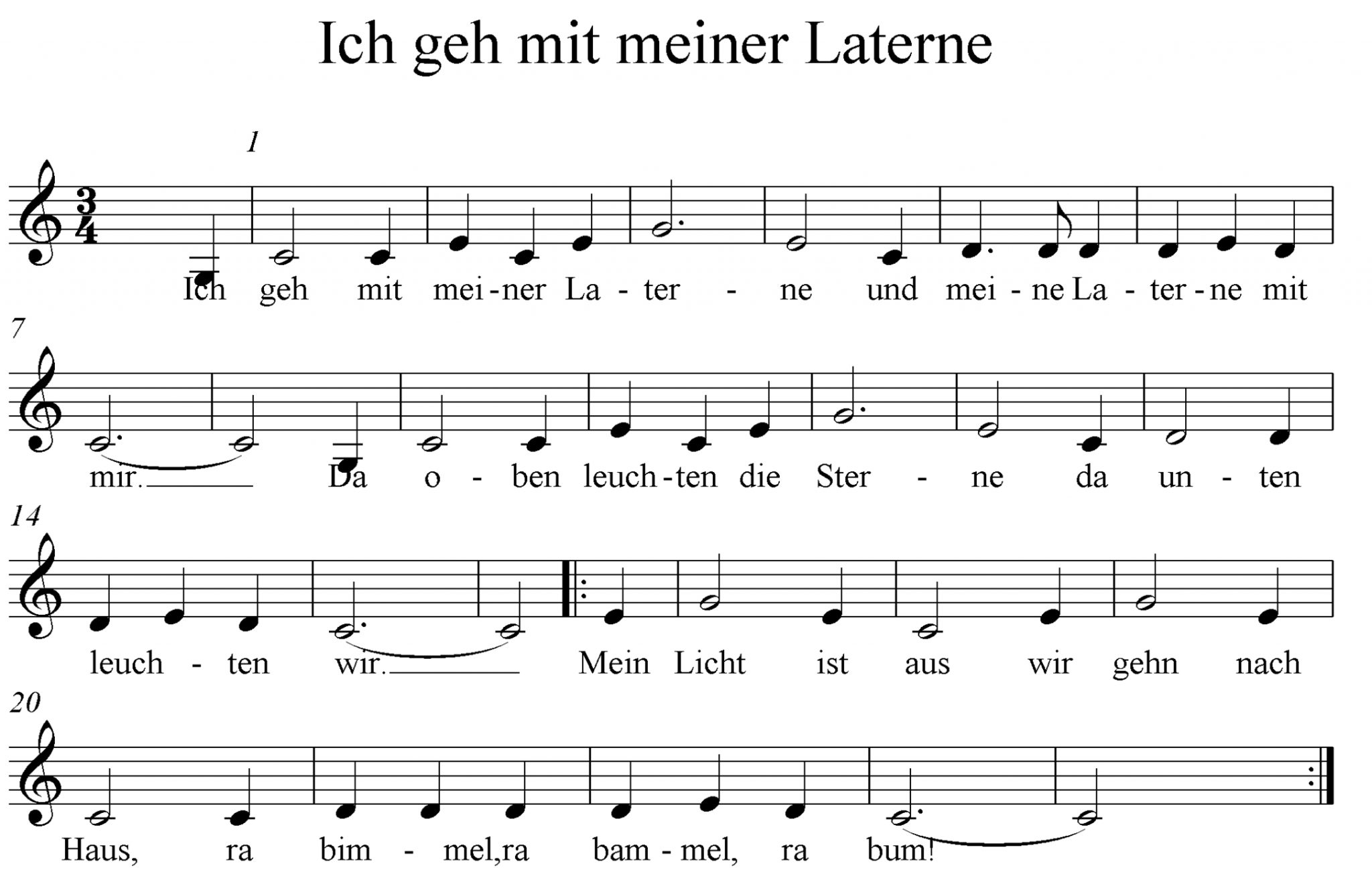 Ich Geh Mit Meiner Laterne Text Und Noten - kinderbilder.download